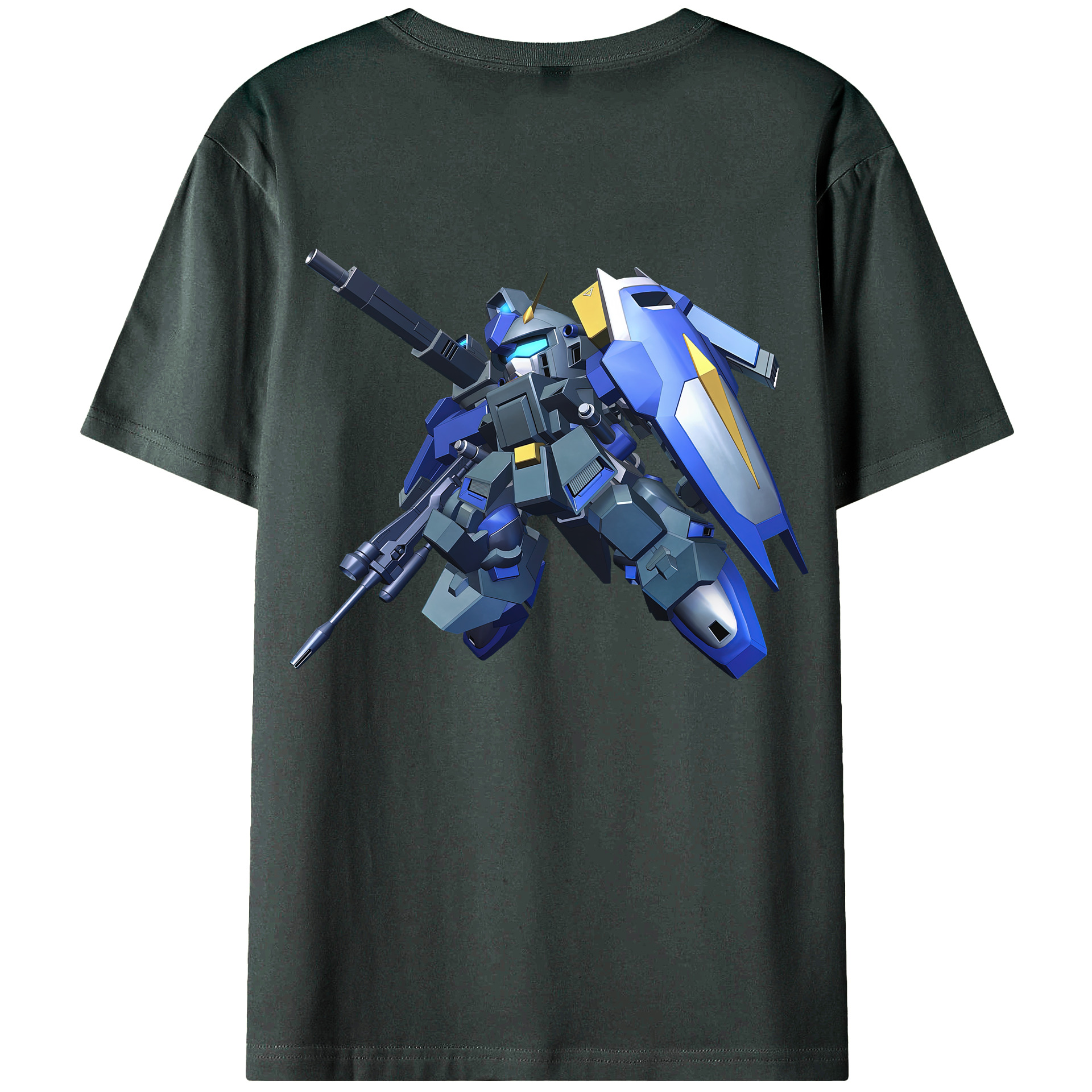 （画像用） 機動戦士ガンダム Mobile Suit Gundam 綿100％ メンズ半袖Tシャツ（バックプリント） 通気性